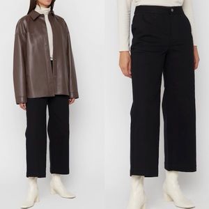 Oak + Fort Black Wide Leg Crop Jeans M